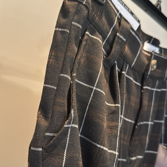Vanilla star slouchy trousers black brown plaid NWT 5/27 - Picture 6 of 12